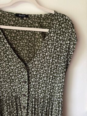 Madewell Olive Green Midi Floral Dress